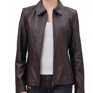 Preston & York Genuine Leather Women's Jacket, Size Large, Like New Condition